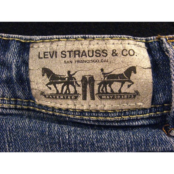 LEVIS GIRLS CUTOFF JEAN SHORTS W 20 MEASURED Tag 6X Kids Adjustable Waist Blue - Picture 6 of 9